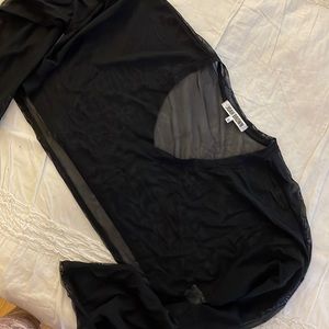 Josh Brown mesh crop top long sleeve NWOT